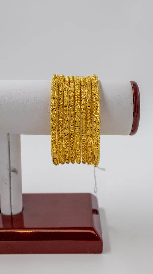 8 pc Gold Bangle Set