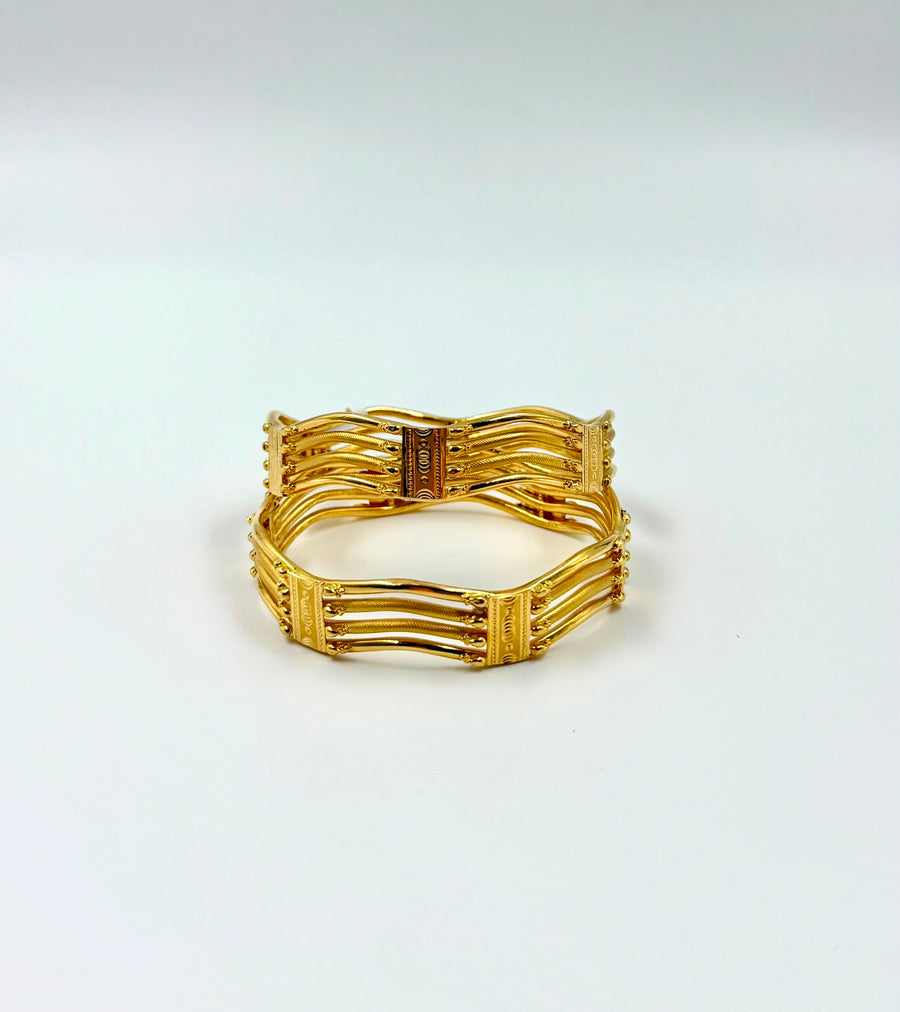 Openwork Gold Bangles - 22K