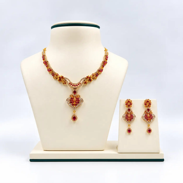 Ruby Heritage Drop Set-22k