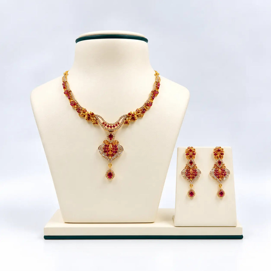 Ruby Heritage Drop Set-22k