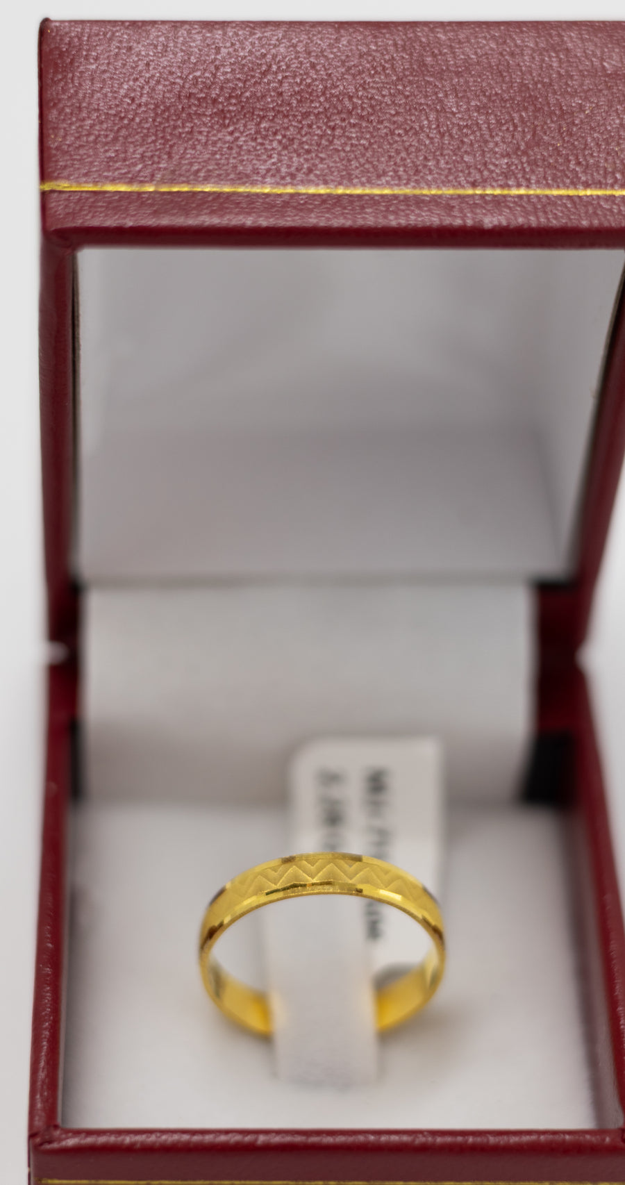 Chevron Patterned Gold Band - 22k