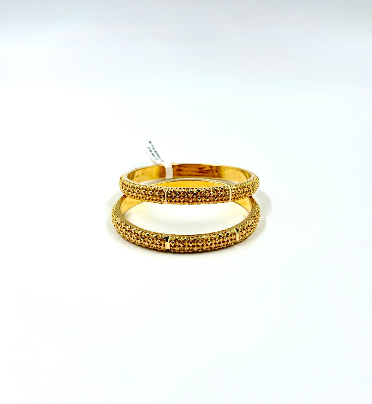 Lattice Pattern Gold Bangles - 22K