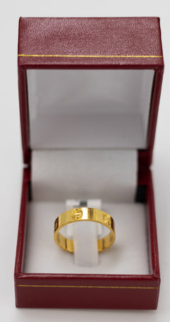 Modern Screw Detail Gold Band - 22k