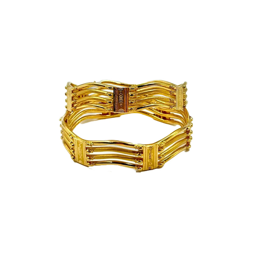 Openwork Gold Bangles - 22K