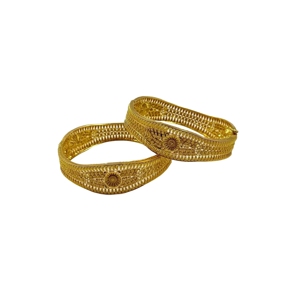 Royal Jali Gold Bangles - 22K