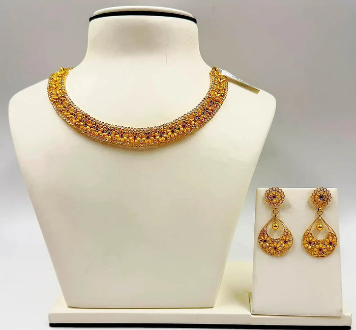Ruby and polki stone set- 22k
